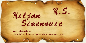 Miljan Simenović vizit kartica